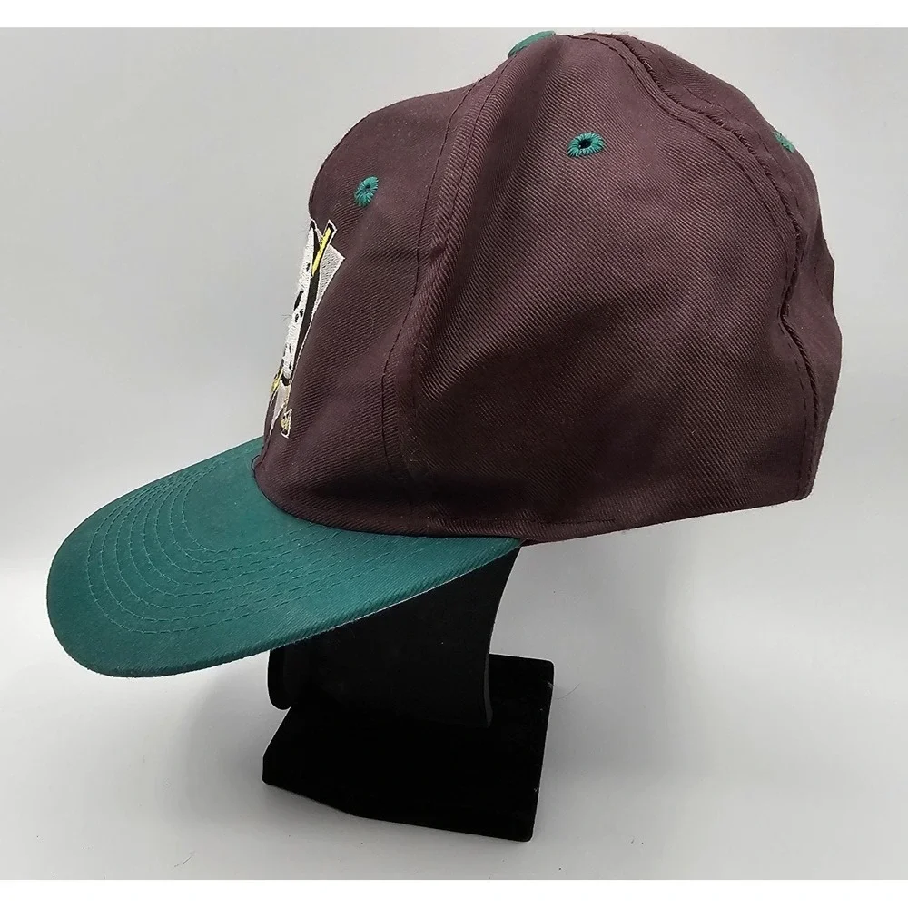 Vintage Anaheim Mighty Ducks Logo 7 NHL Snapback Hat Cap Blockhead Logo Disney
